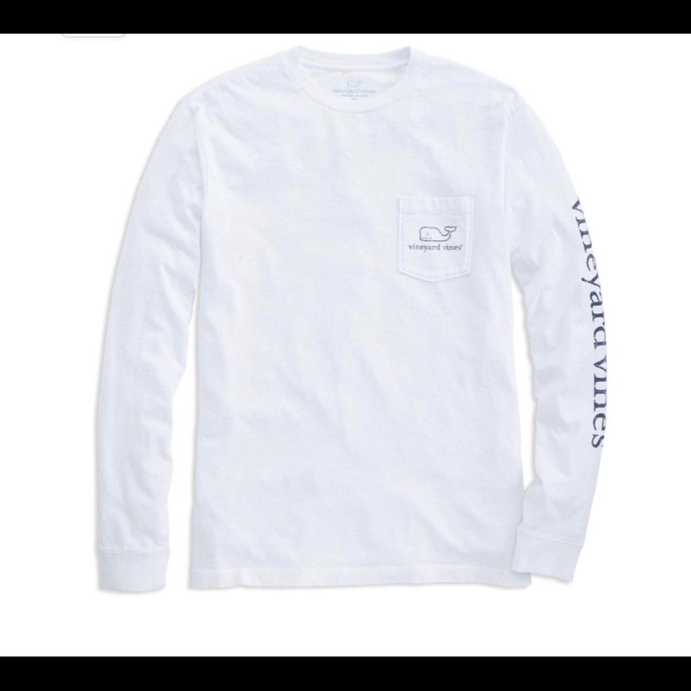 Vineyard Vines white long sleeve pocketed shirt